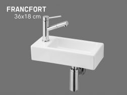 Hänge-Handwaschbecken aus Keramik 36x18cm | FRANCFORT 36 GAUCHE