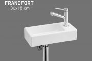 Hänge-Handwaschbecken aus Keramik 36x18cm | FRANCFORT 36 DROITE