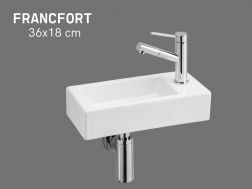 Hänge-Handwaschbecken aus Keramik 36x18cm | FRANCFORT 36 DROITE