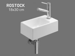 Handwaschbecken WC schmal 18x30 cm Keramik | ROSTOCK DROITE