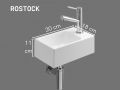Handwaschbecken WC schmal 18x30 cm Keramik | ROSTOCK DROITE