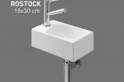 Handwaschbecken WC schmal 18x30 cm Keramik | ROSTOCK GAUCHE