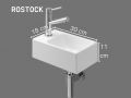 Handwaschbecken WC schmal 18x30 cm Keramik | ROSTOCK GAUCHE