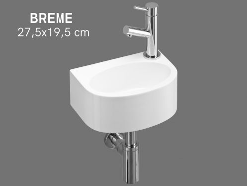 Kompaktes Hängewaschbecken 27,5x19,5 cm BREME DROITE
