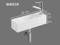 H�ngendes Handwaschbecken 42x14,5 cm - Kompakt & Wei� MUNICH DROIT