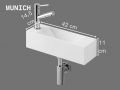 Hängendes Handwaschbecken 42x14,5 cm Kompakt & Weiß MUNICH GAUCHE