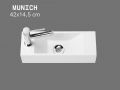 Hängendes Handwaschbecken 42x14,5 cm Kompakt & Weiß MUNICH GAUCHE