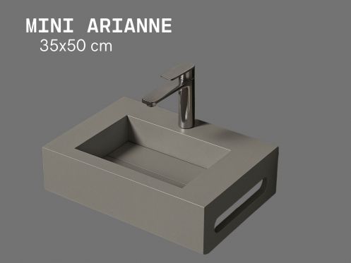 Waschbecken 35x50cm, Cemento, Handtuchhalter MINI ARIANNE STANDARD
