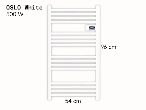 Elektrischer Handtuchheizkörper Aluminium Mattweiß 96x54 cm - OSLO