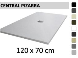 Duschwanne 120x70 cm zentraler Abfluss - PIZARRA