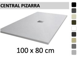 Duschwanne 80x100 cm zentraler Abfluss - PIZARRA