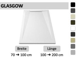 Duschwanne mit Designerrinne, Glasgow