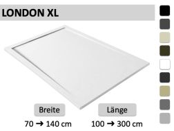 Duschwanne, groß, Dachrinne, LONDON XL