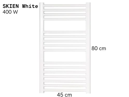 Elektrischer Handtuchtrockner aus mattweißem Stahl 80x45 cm - SKIEN