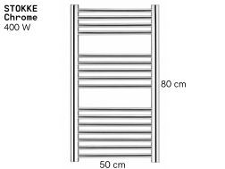 Elektrischer Handtuchtrockner aus verchromtem Stahl 80x50 cm - STOKKE