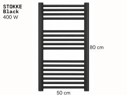 Elektrischer Handtuchtrockner schwarz matt 80x50 cm - STOKKE