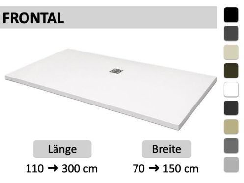 Duschwanne mit seitlichem Ablauf entlang der Länge – LEEDS FRONTAL