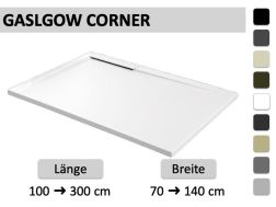 Duschwanne, Evakuierungsablauf in der Ecke - GLASGOW CORNER