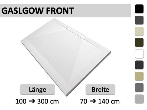 Duschwanne, mit seitlichem Ablauf, GLASGOW FRONTAL