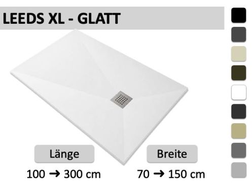 Maßgefertigte XXL-Duschwanne mit glatter Oberfläche – LEEDS
