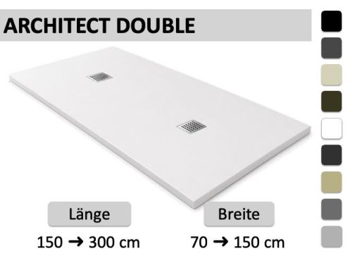 Maßgefertigte Duschwanne mit doppeltem Ablauf – ARCHITEK DOUBLE