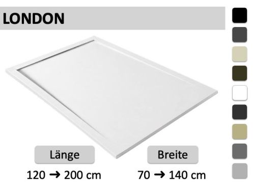 Duschwanne mit sehr feiner Design-Duschrinne – LONDON