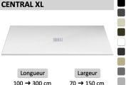 Maßgefertigte XXL-Duschwanne mit zentralem Ablauf und glatter Oberfläche - LEEDS CENTRAL XL