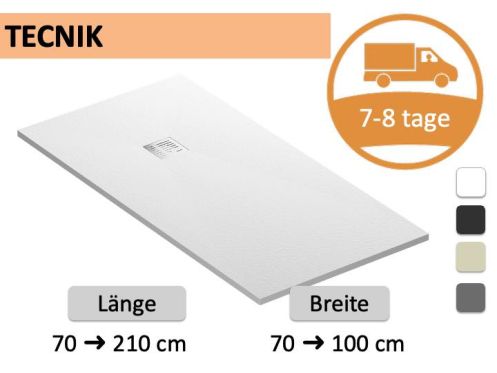 Duschwanne nach Maß Harz extra flach TECNIK