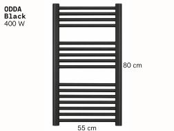 Elektrischer Handtuchtrockner aus mattschwarzem Stahl 80x55 cm - ODDA