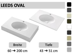Oval, maßgefertigt, aufgehängt oder installiert - LEEDS OVAL