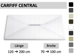 Duschwanne mit extra-feiner Design-Duschrinne – CARDIFF CENTRAL