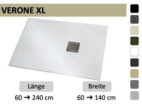Extra flache Duschwanne groß Größe - XL  VERONE