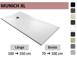 XXL Mineralguss-Duschwanne extra-flach – MUNICH XL