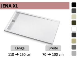 Italienische Duschwanne mit extra-flachem Duschablauf - JENA XL