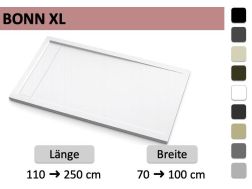 Großformatige Duschwanne mit Duschrinne - BONN XL COVER
