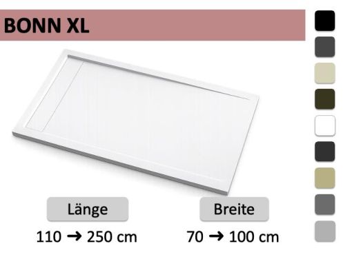 Großformatige Duschwanne mit Duschrinne - BONN XL COVER