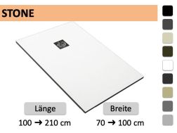 Zuschneidbare extra-flache Duschwanne aus Mineralharz – STONE
