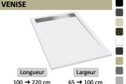 Duschwanne mit Rinne 100 cm Harz extra flach VENISE