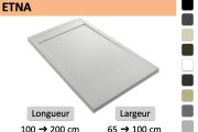 Extra-flache Duschwanne aus Mineralharz mit Rinnenablauf ETNA COVER