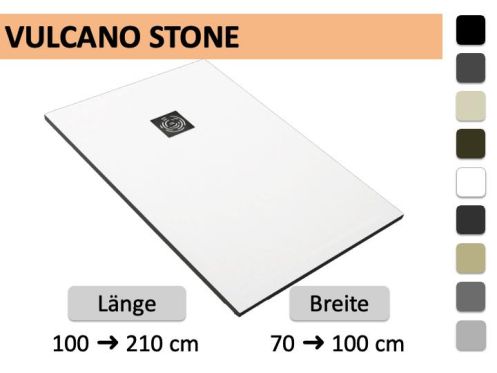 Zuschneidbare extra-flache Duschwanne aus Mineralharz – VULCANO STONE