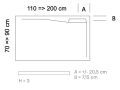 Extra-flache Duschwanne mit Ablauf in der linken Ecke PILAS GAUCHE
