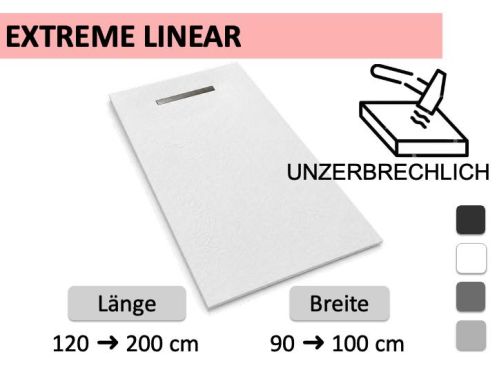 Flexible und ultra-widerstandsfähige Duschwanne mit Duschablauf – EXTREME LINEAR
