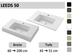 Maßgeschneiderte Hänge- oder Einbauwaschbecken - LEEDS 50