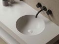 Maßgefertigte Waschtischplatte mit rundem Waschbecken zur Wandmontage oder zum Einbau – LEEDS Ø30
