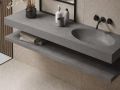 Maßgefertigte Waschtischplatte mit ovalem Waschbecken zur Wandmontage oder zum Einbau – LEEDS OVAL