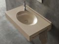 Maßgefertigte Waschtischplatte mit ovalem Waschbecken zur Wandmontage oder zum Einbau – LEEDS OVAL