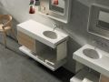 Maßgefertigte Waschtischplatte mit ovalem Waschbecken zur Wandmontage oder zum Einbau – LEEDS OVAL