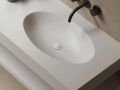 Maßgefertigte Waschtischplatte mit ovalem Waschbecken zur Wandmontage oder zum Einbau – LEEDS OVAL