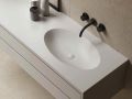 Maßgefertigte Waschtischplatte mit ovalem Waschbecken zur Wandmontage oder zum Einbau – LEEDS OVAL