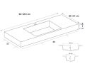 Maßgefertigte Waschtischplatte mit geringer Tiefe zur Wandmontage oder zum Einbau – LEEDS 40